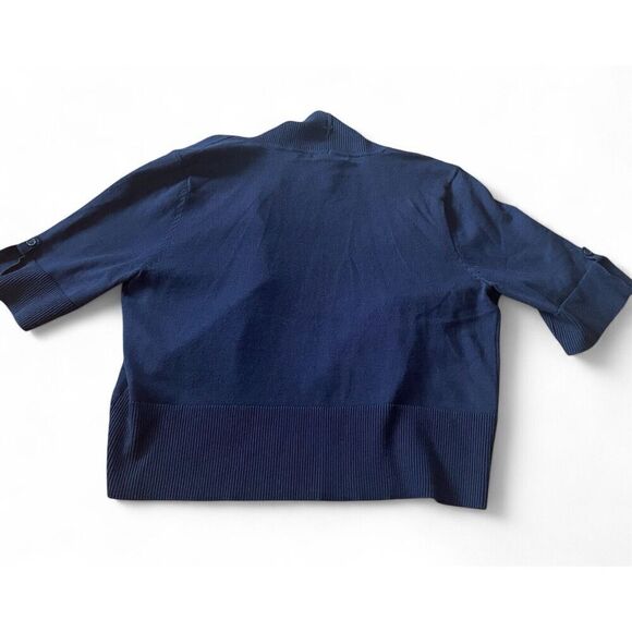 89Th + Madison Women’s S Cardigan Open Front 3/4 Sleeves Blue New With Tag - Picture 2 of 6